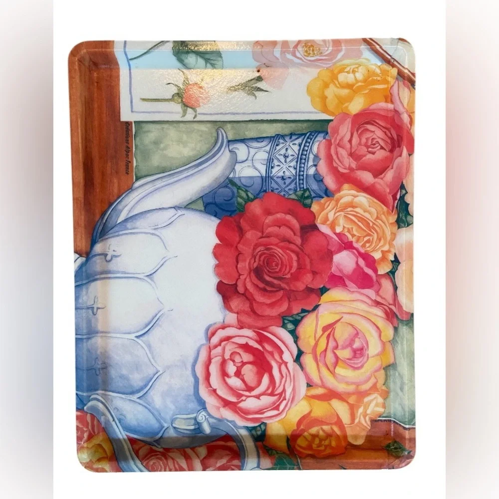 Vintage Floral Teapot Tray